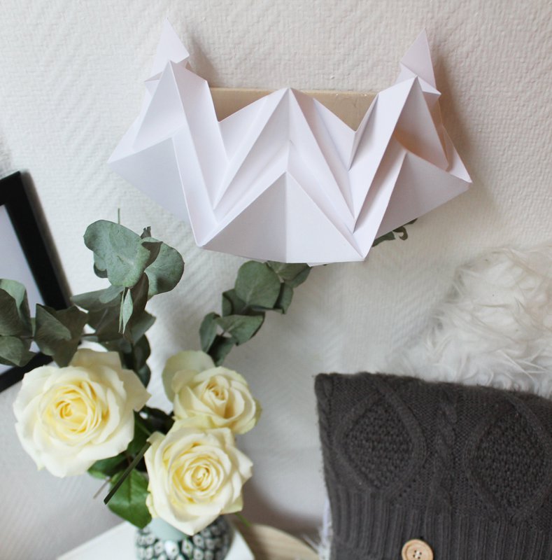 Origami paper wall light
