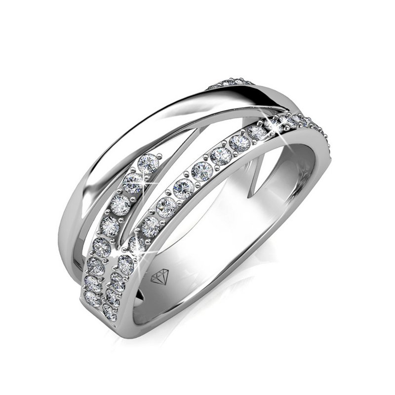 Bague Kris - Argenté et Cristal