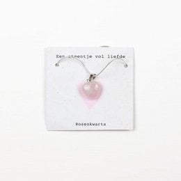 Rose quartz stone necklace with heart-shaped pendant