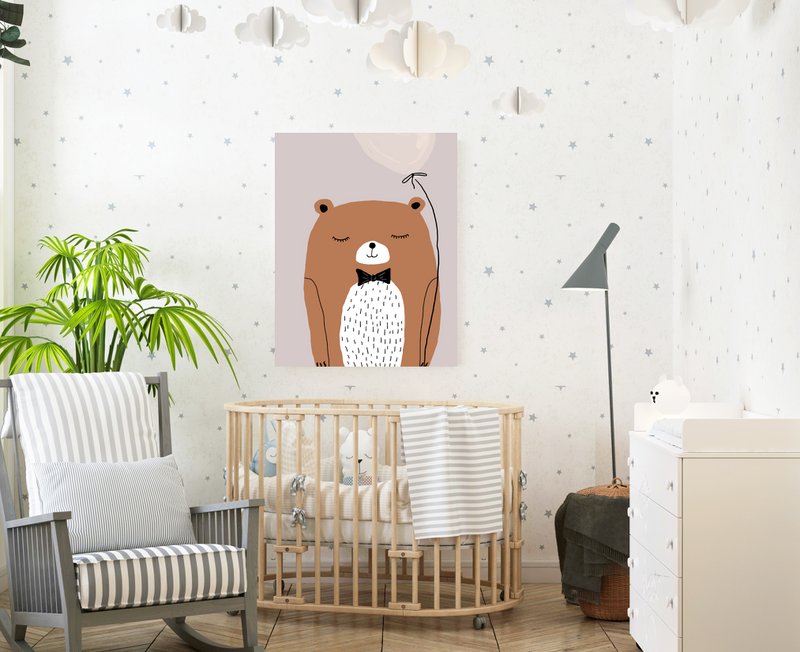 Bjørn plakat baby værelse