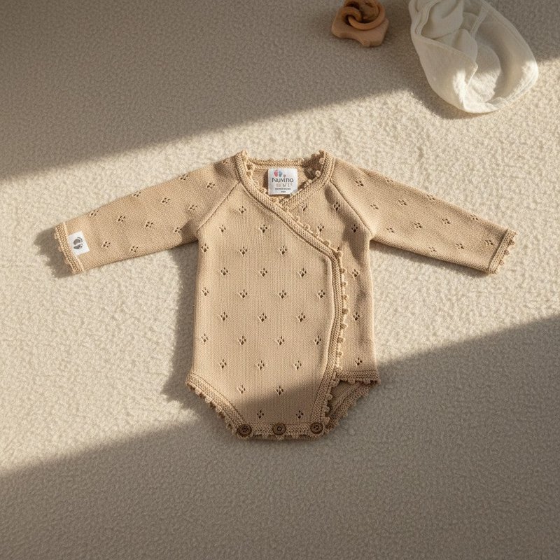 Tutina per bebè lavorata a maglia Nuvinokids® Soft Beige