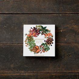 Herfstkransen - Vierkante kaartenmap met 8 kaarten en enveloppen