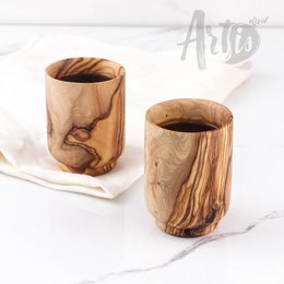 Tazze personalizzate in legno d'ulivo – Tazze da caffè e tè in legno fatte a mano