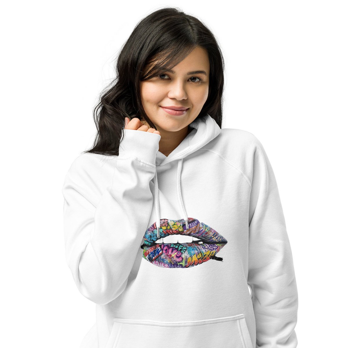 Lipstickjungle unisex økologisk raglan hættetrøje