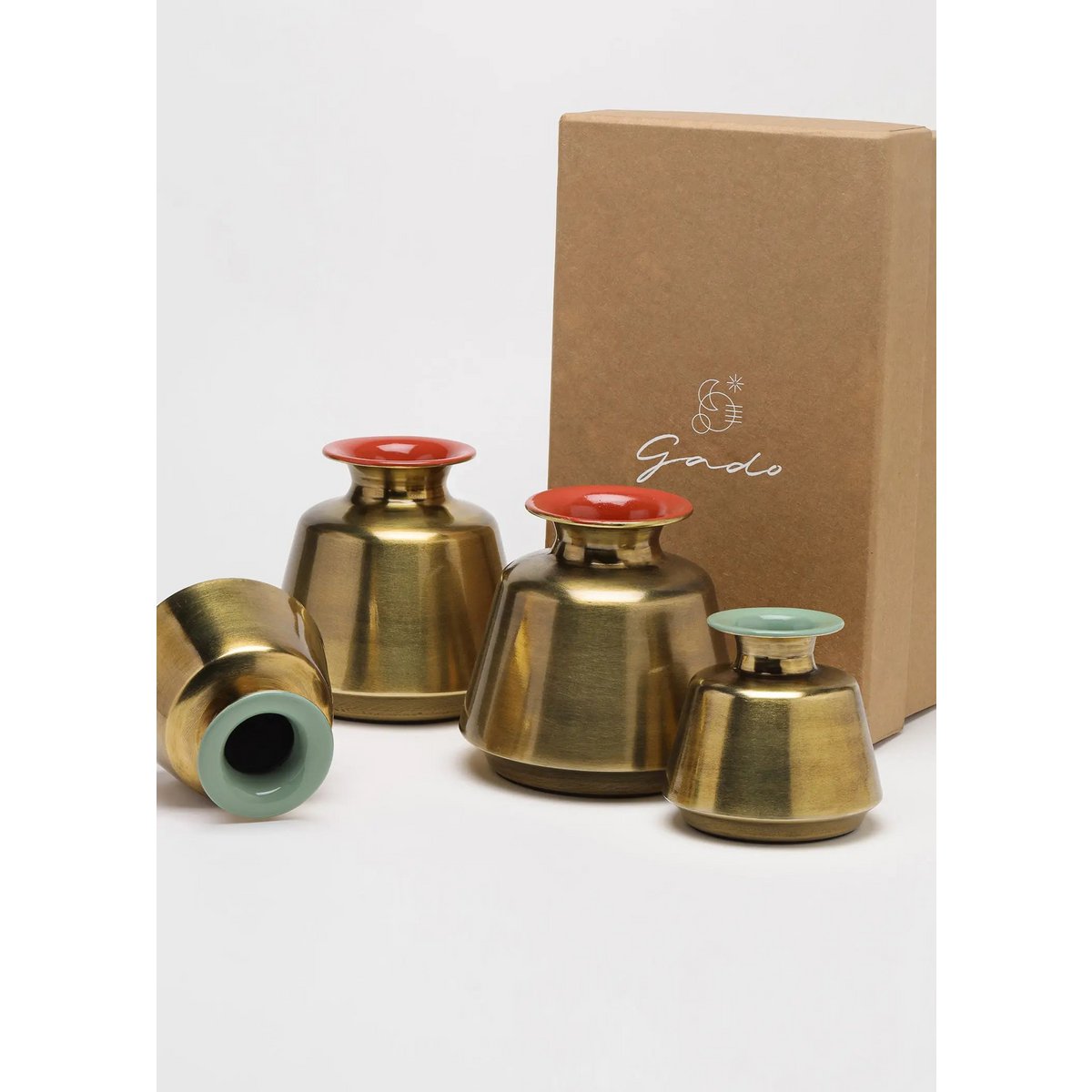 Decoratieve pot | Emaille potten handgemaakt lichtgewicht | Set van 2
