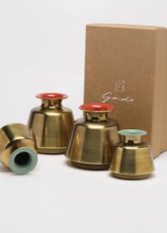 Decoratieve pot | Emaille potten handgemaakt lichtgewicht | Set van 2