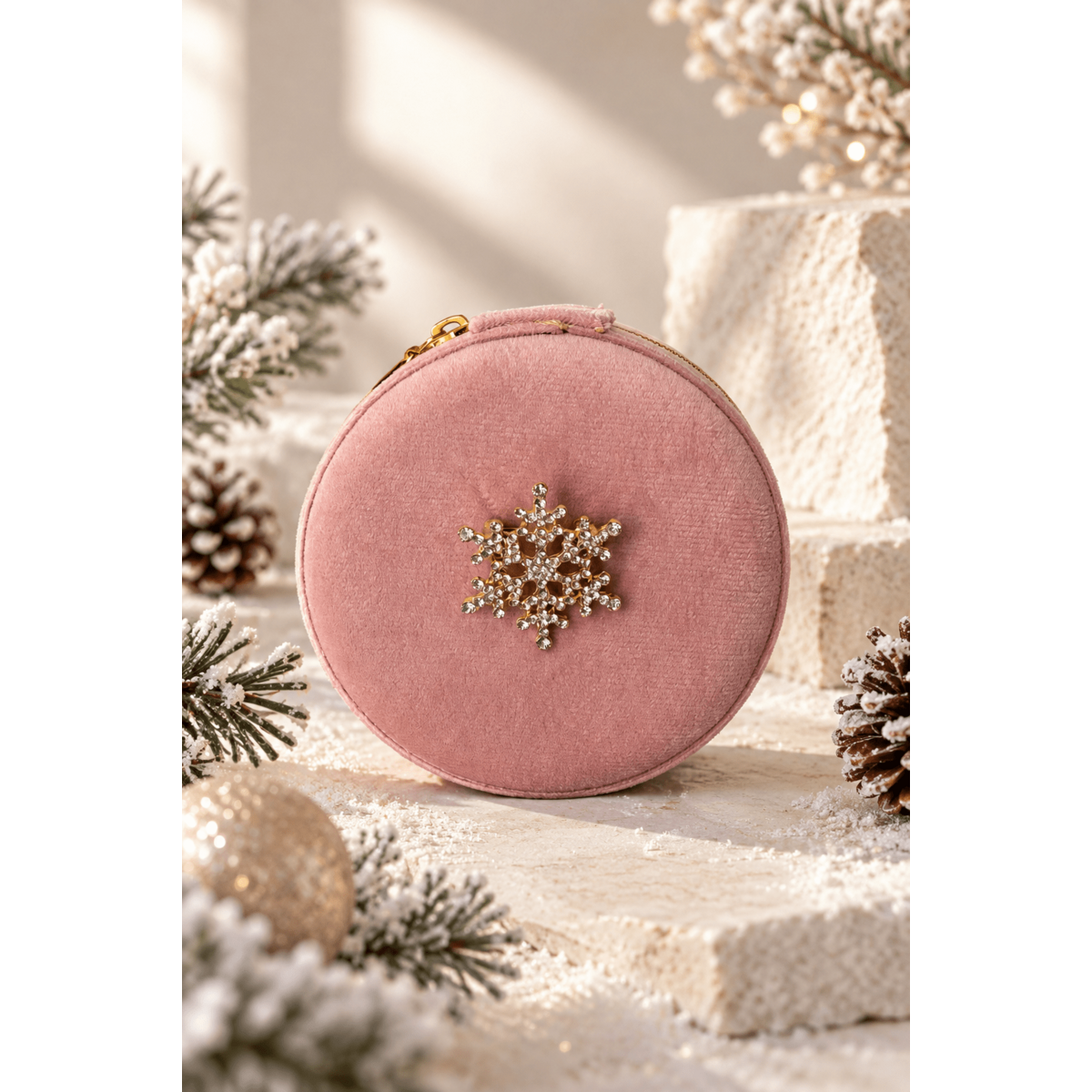 Snowflake - Portagioie in Velluto con Spilla Gioiello