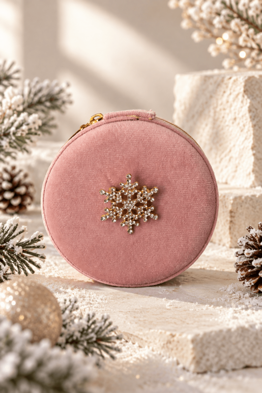 Snowflake - Portagioie in Velluto con Spilla Gioiello