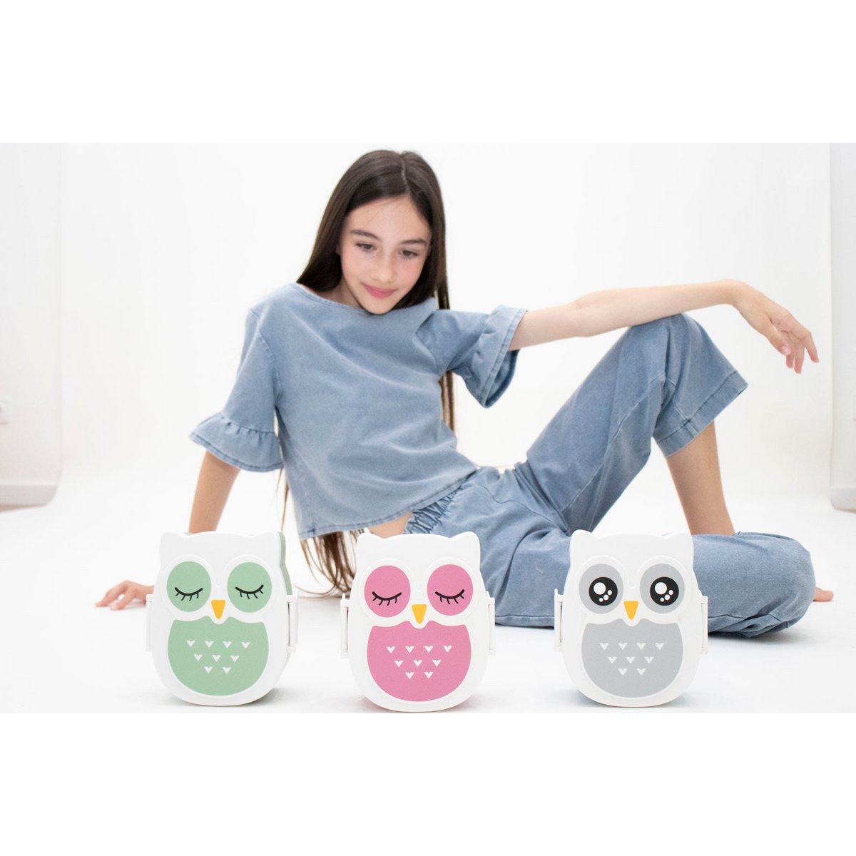 Boite à gouter - Lunchbox hemetique & sans BPA - Chouette Rose
