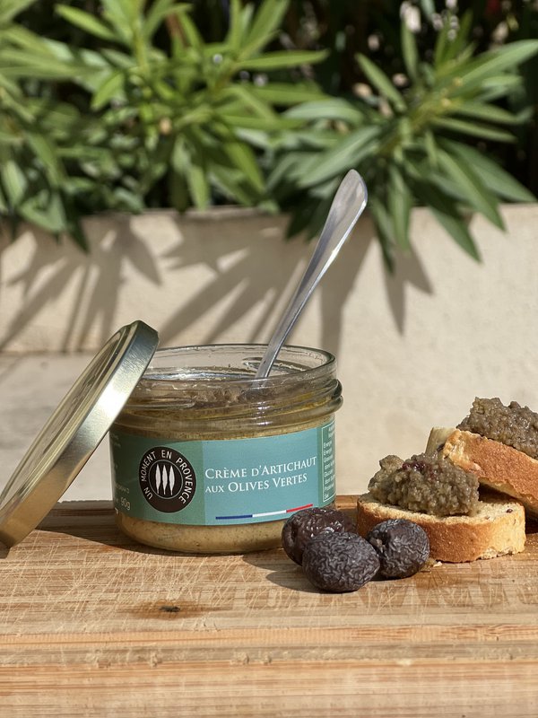 Artisjokcrème en Franse groene olijven: een delicate harmonie in 90 g 🌿✨