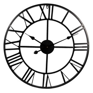 Wanduhr Ø 60 cm schwarze Metallwanduhr