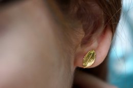 Gold Rose Earrings, Gold-Plated Sterling Silver Jewelry, Dangle Stud Earrings, Gold or Silver Earring, Gift for Her, Birthday Gift for Women