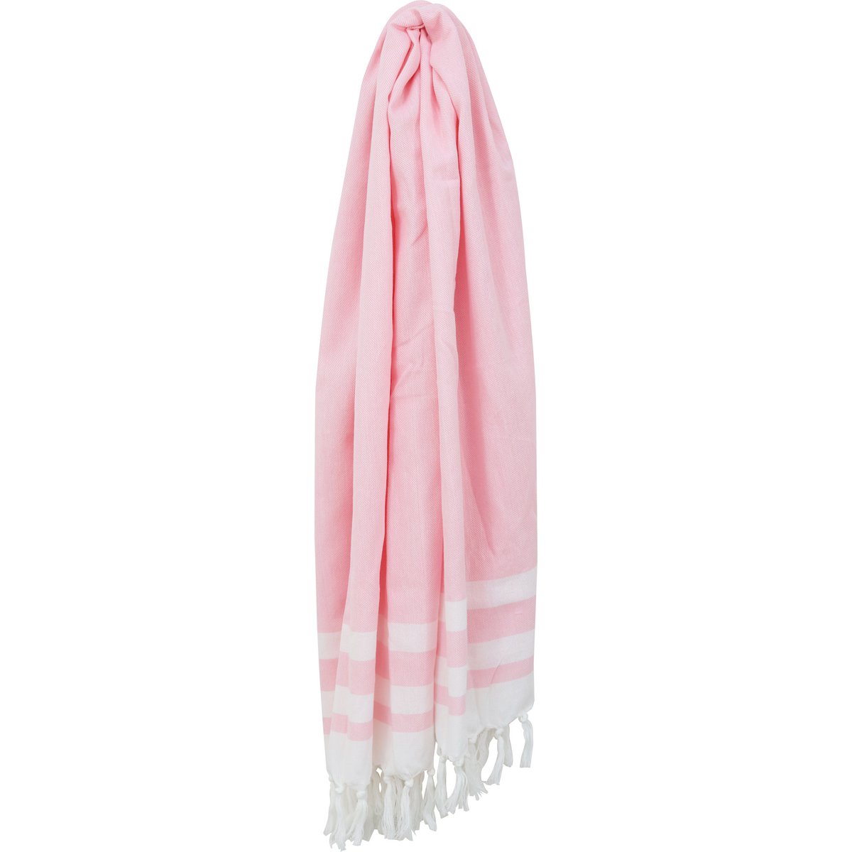 WS Fringed Towel Border Stripe Pink