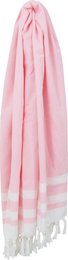 WS Fringed Towel Border Stripe Pink
