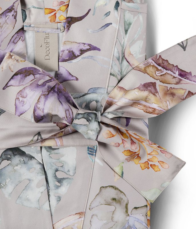 Badekåbe Kimono Flora Costera Mandel