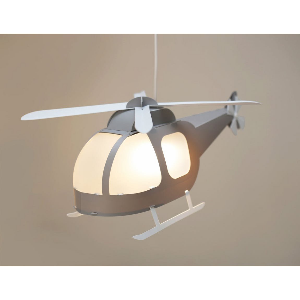 GRÅ HELIKOPTERBØRNEHÆNGELAMPE