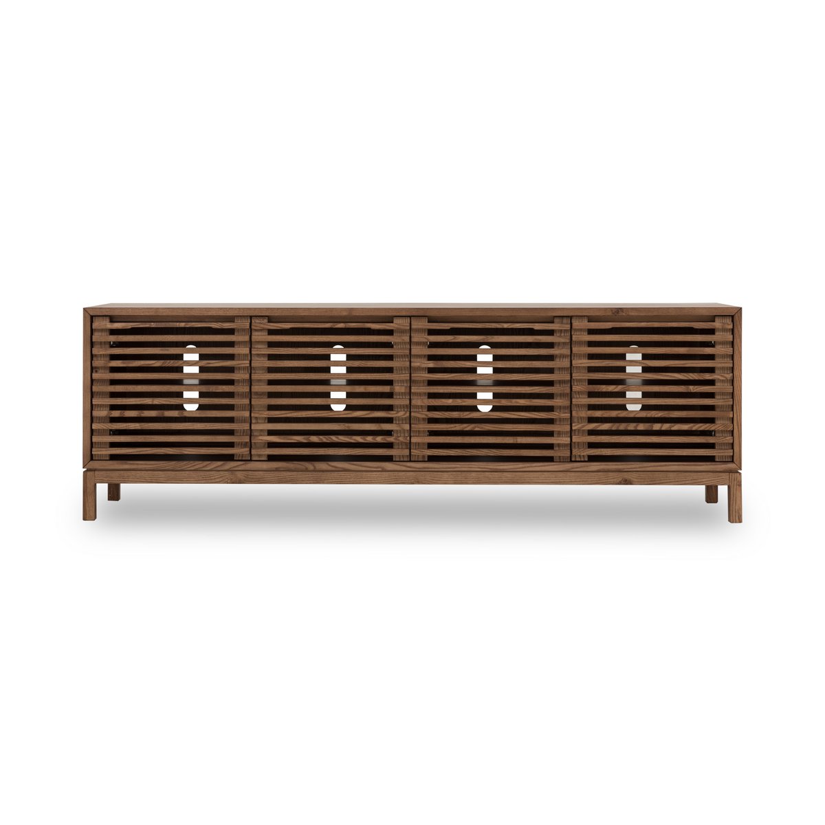 Tanner Four Door Ash Wood Media Console in Roux