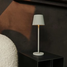 Maya Shadow Grey Ribbed Bordlampe