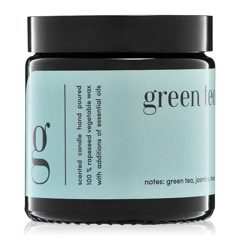 Candela profumata "Tè Verde" cera di colza 100% naturale 120g