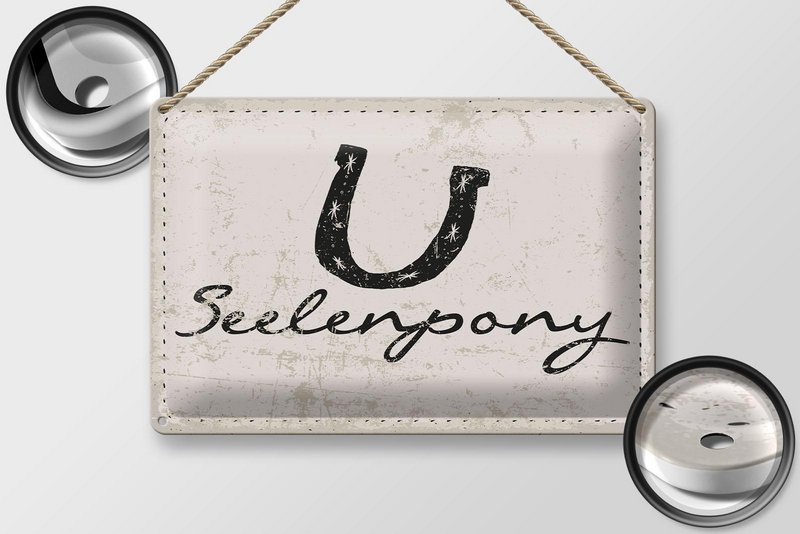 Blikskilt, der siger 20x30 cm soul pony hestesko dekorativt skilt