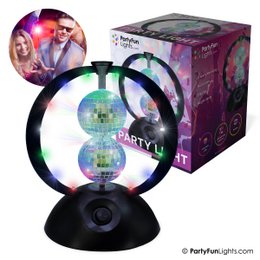 Roterende Spejl Disco Kugle Sort - LED Lys - Festbelysning - Disco Lampe - Til Børn