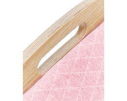 Baby bouncer oak, fabric pink