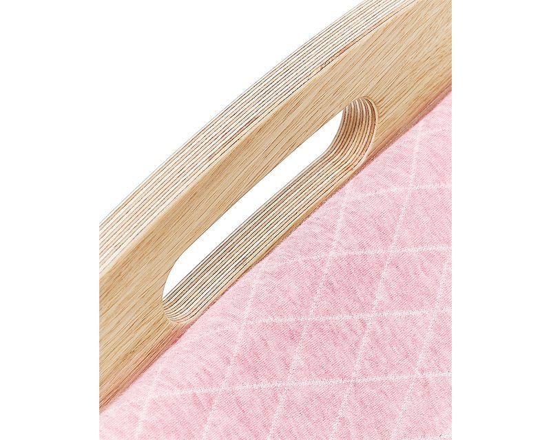 Baby bouncer oak, fabric pink