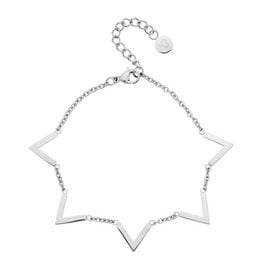 Silver-toned star-shaped bracelet with adjustable chain.