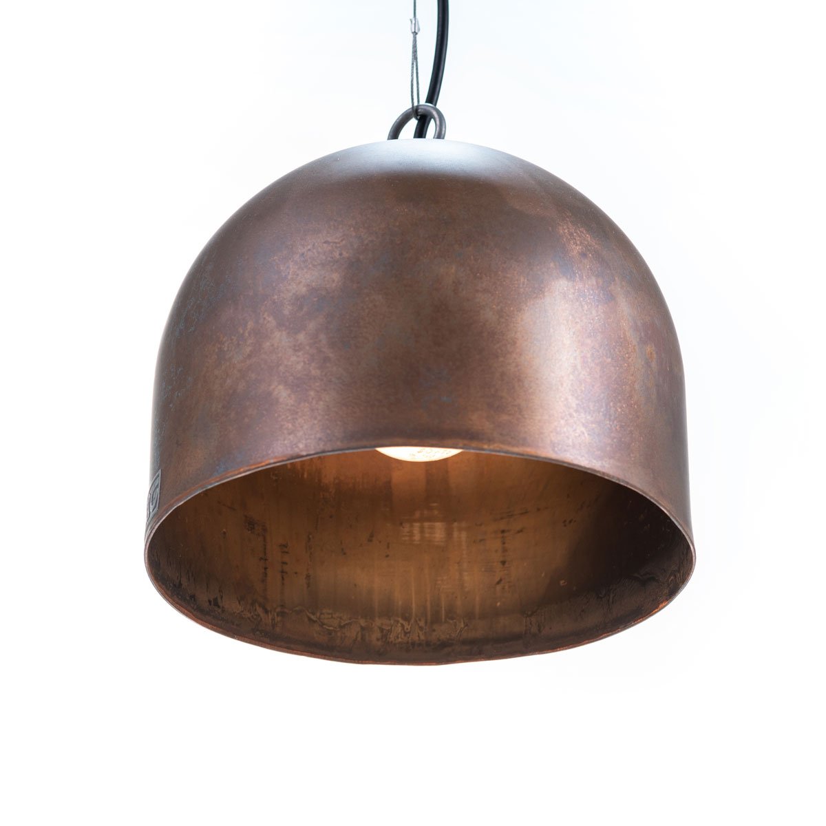 Kupferkessel Hängelampe "Round M - Weathered"