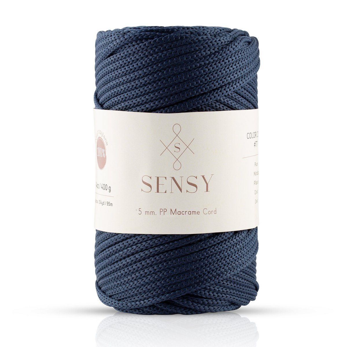 Cordoncino macramè Sensy Premium da 5 mm - 104 iarde, 100% poliestere