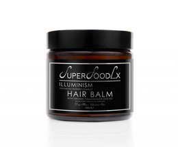 Luxurious pomegranate-infused hair balm with nourishing ingredients for healthy, shiny hair.