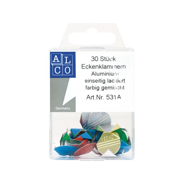 Clips esquineros Alco aluminio caja surtida 30uds.