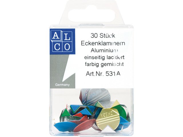 Hoekclips Alco aluminium assorti doos 30st.
