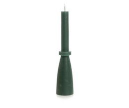 Forest green tall pillar candle, cone shaped, matte finish, set of 6 pieces