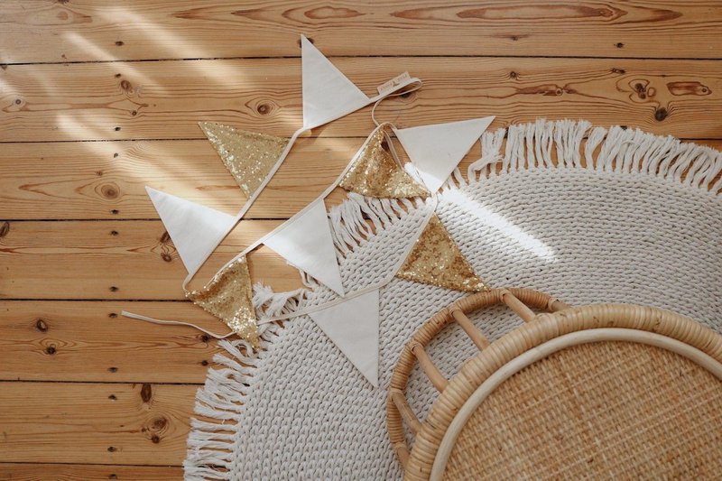 Guirlande de Sequins « Or et Beige »