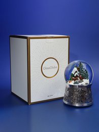 Christmas Musical Snow Globe "Christmas Snowstorm", baggrundsbelysning, automatisk elektrisk snestorm, glas