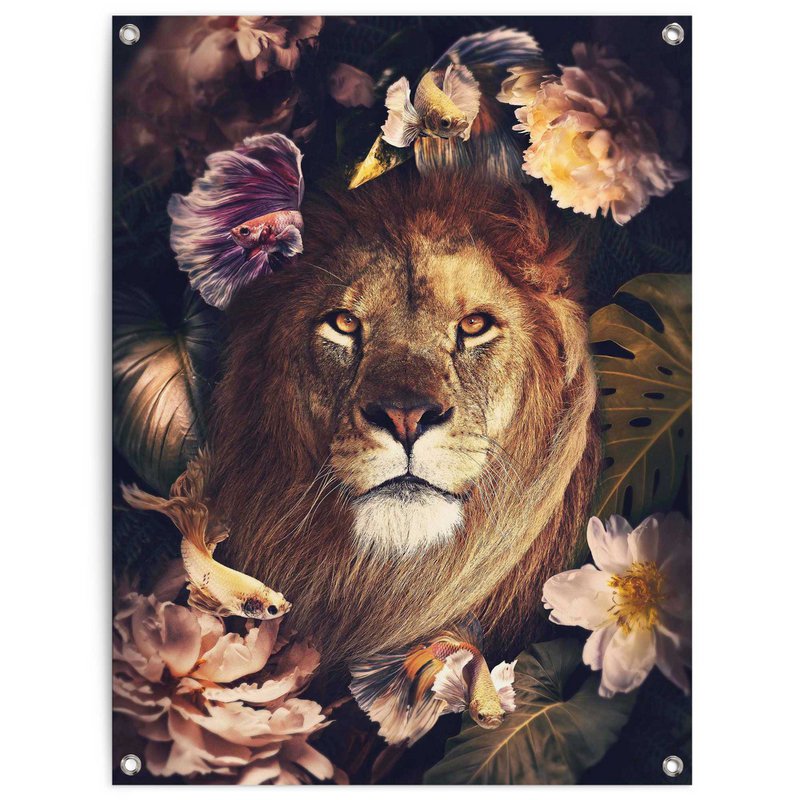 Tuinposter Tuinposter Jungle Lion 80x60