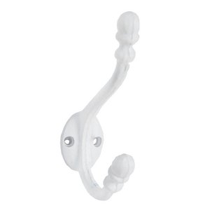 Wall hook 3x8x12cm white iron coat rack