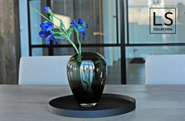 LS Collection® - Round 40cm - Tray - Candle tray - Candle tray - Serving board - Wooden tray - Wooden Tray - Plateau - Decoration - Home accessories - Matt Black
