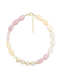 Statement Beaded Necklace - Pastel
