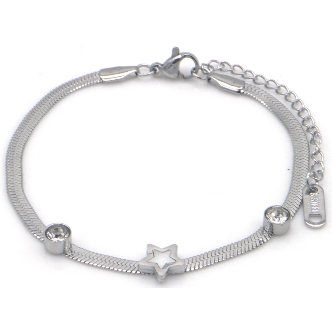 C-B4.4 B2583-009S S. Steel Bracelet Star 16-21cm