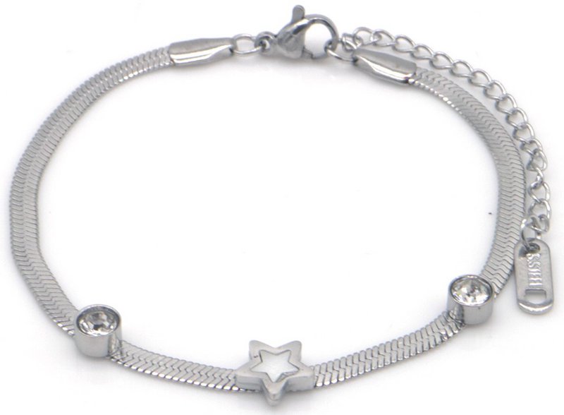 C-B4.4 B2583-009S S. Steel Bracelet Star 16-21cm