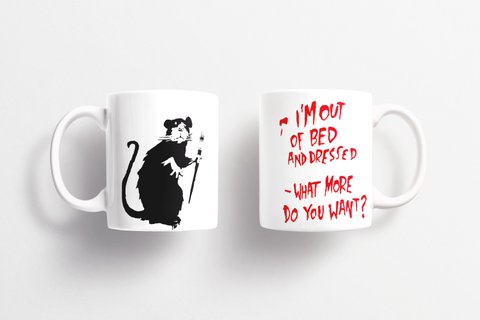 Banksy Ceramic Mug 325ml -  I'm Out of Bed