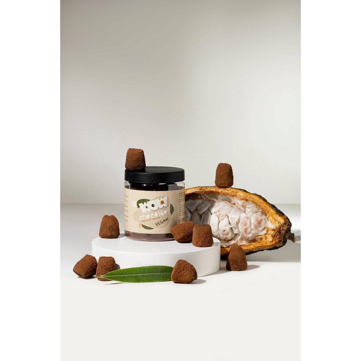 Vegansk chokoladetrøfler gavekrukke 130g | Mælkefri chokolade