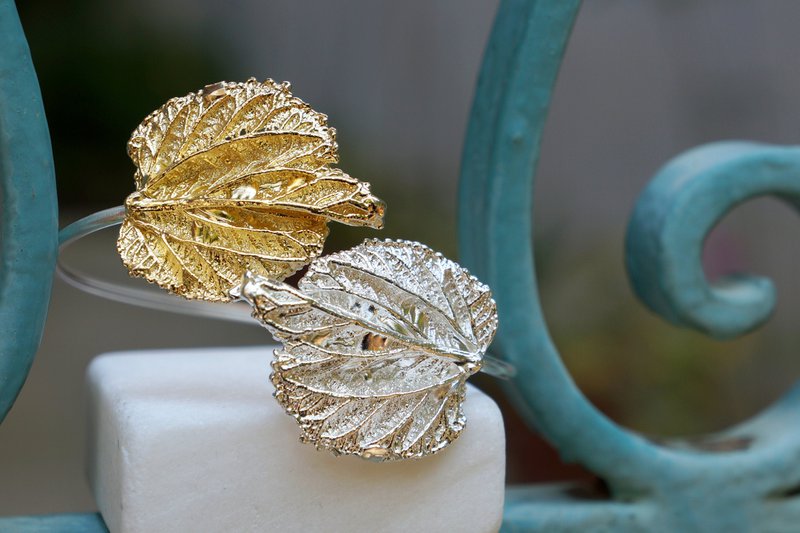 Mulberry Leaf zilveren armband, verstelbaar gerecycled sterling (handgemaakt)