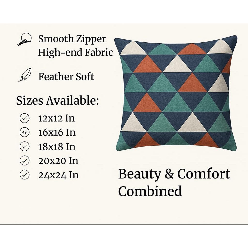 Cushion Covers – Jute-Look Printed – 18x18 Inch, Set of 2