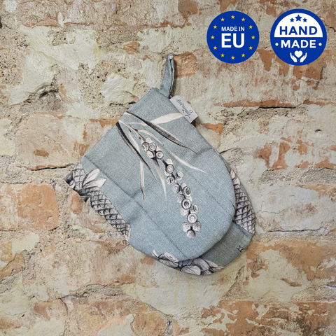 Handcrafted Kitchen Oven Mitt | Seeds Aqua