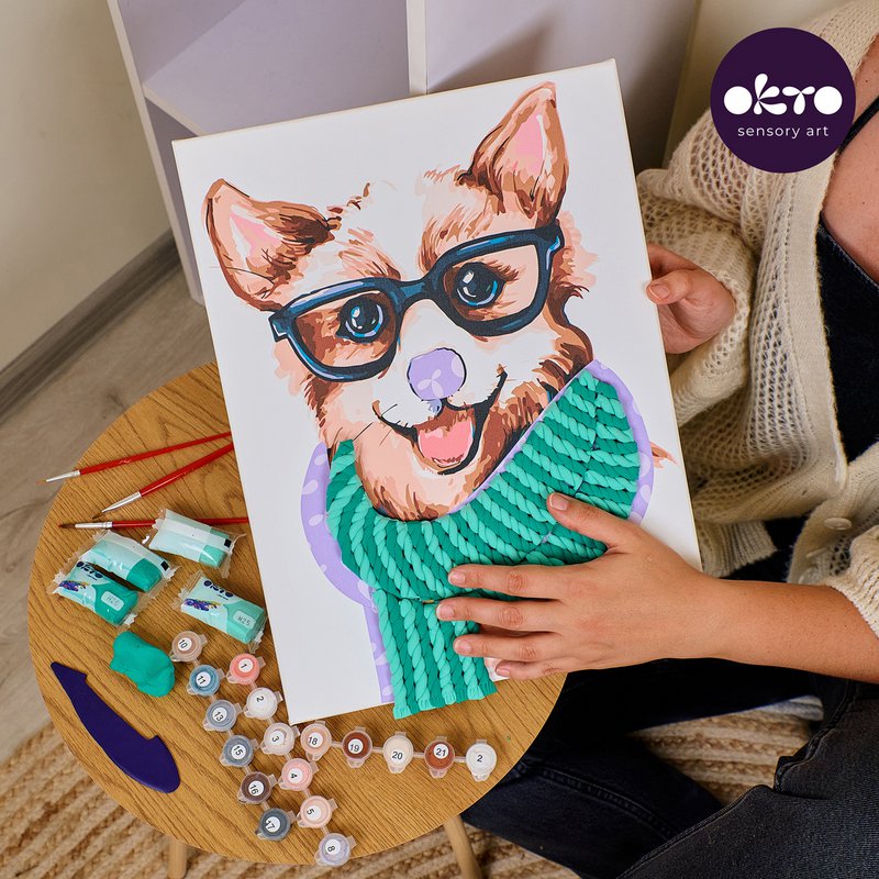 Okto Sensory 3D Air Clay und Malen nach Zahlen – Fashion Corgi