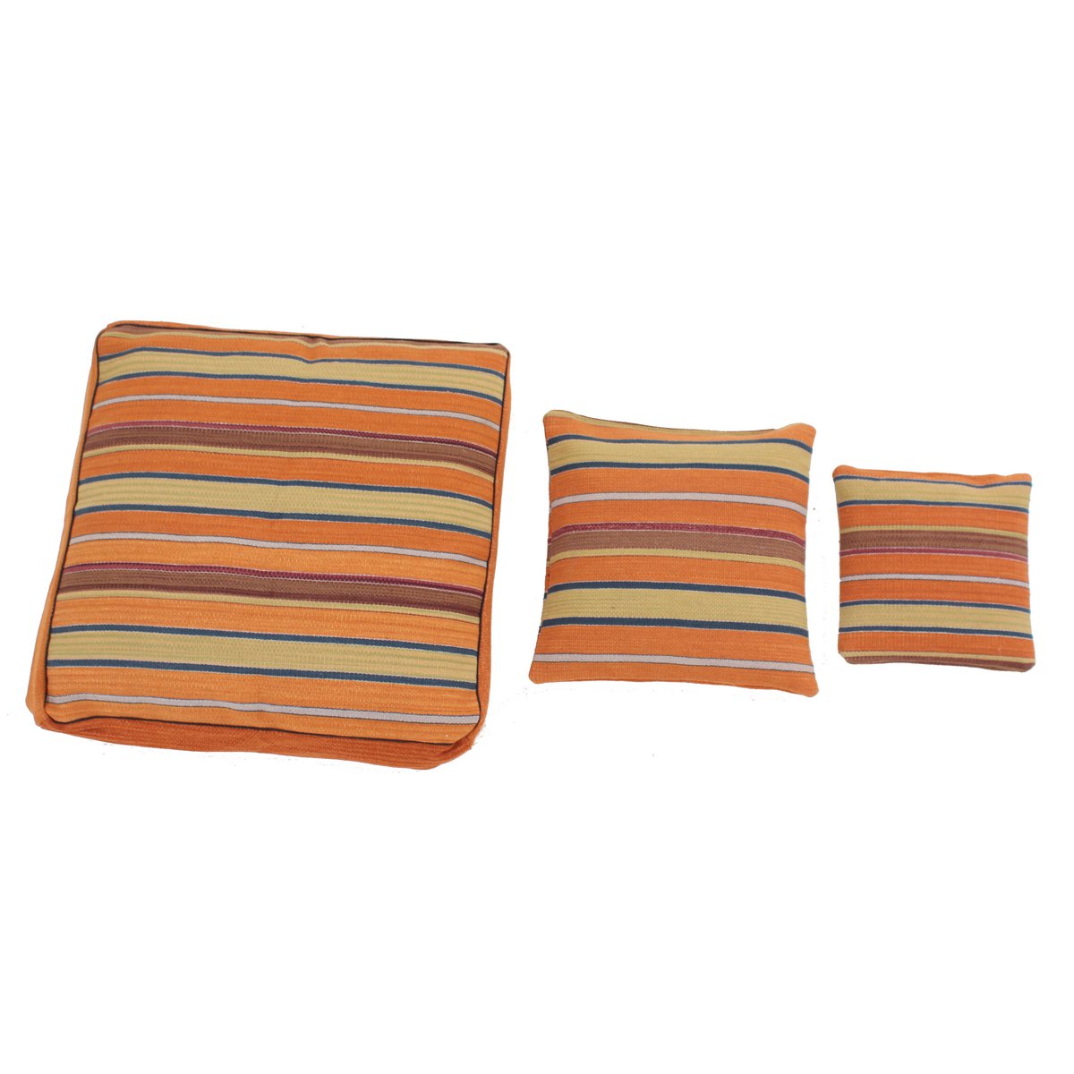 Hazan Kelim Coussin Rayures Orange Or