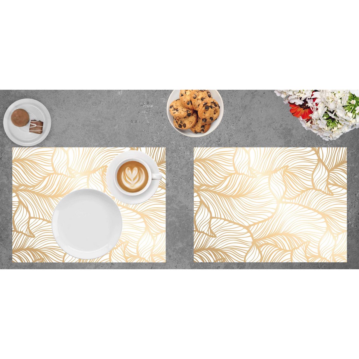 Golden leaves - placemats | Place mats made of premium vinyl 40 x 30 cm - 4 pieces